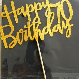Happy 70th birthday cake topper